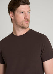 The Essential Modern Fit Crewneck Tee for Tall Men in Espresso