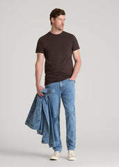 The Essential Modern Fit Crewneck Tee for Tall Men in Espresso