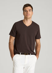The Essential Modern Fit V-Neck Tee for Tall Men in Espresso