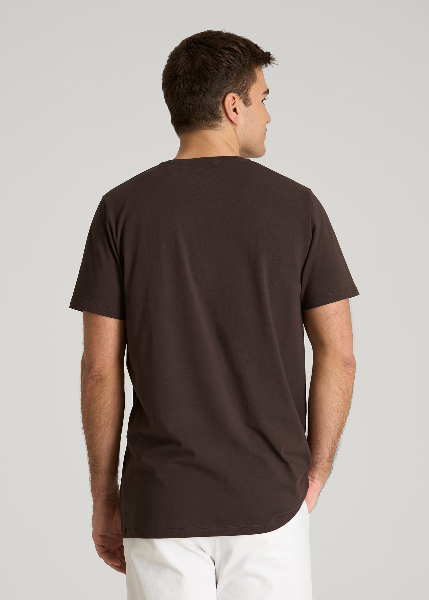 The Essential Modern Fit V-Neck Tee for Tall Men in Espresso