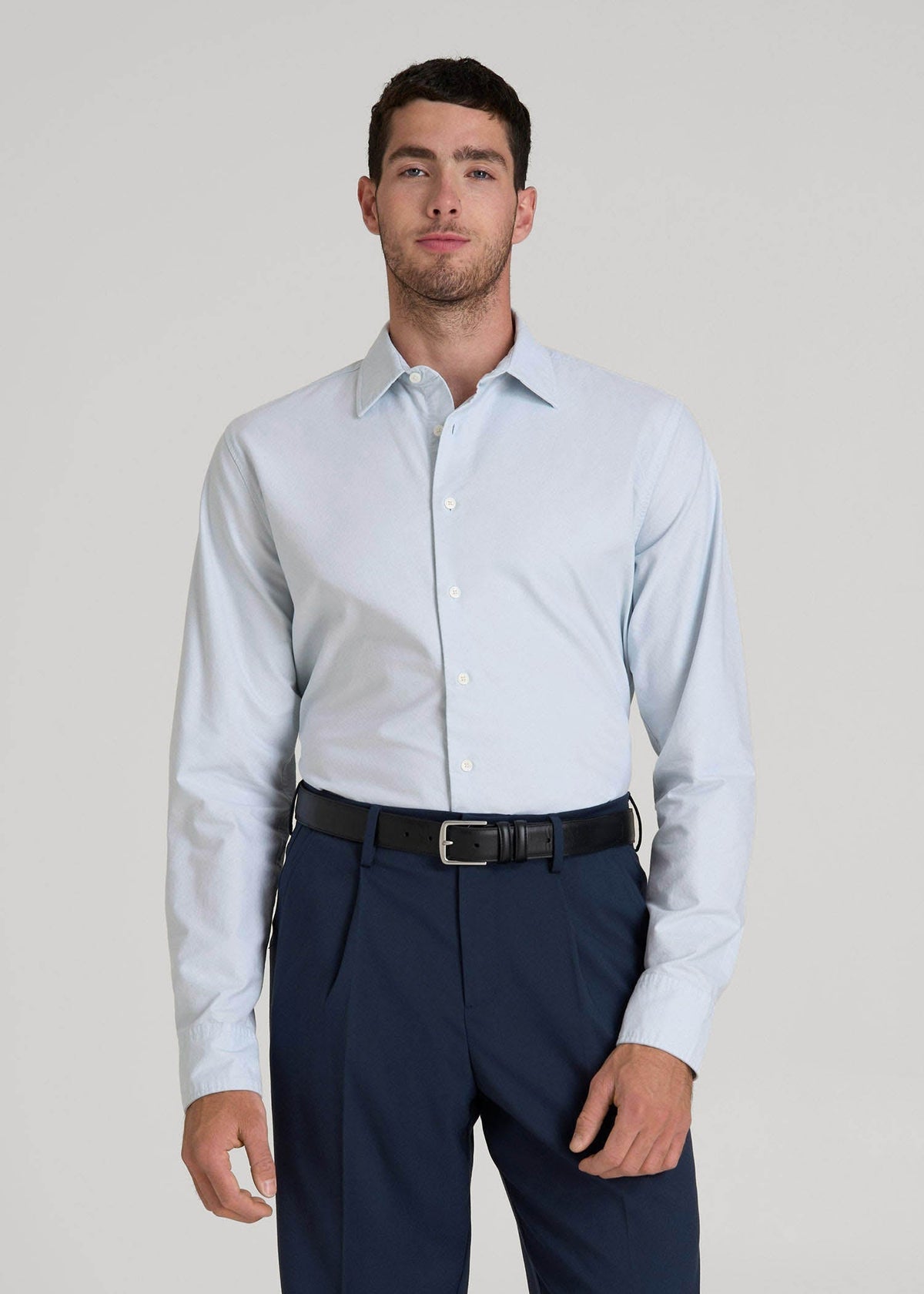 Pinpoint Oxford Shirt for Tall Men in Light Blue