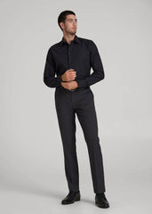 Pinpoint Oxford Shirt for Tall Men in Black