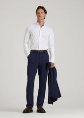 Stretch Jersey Dress Shirt for Tall Men in Optic White