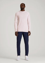 Long Sleeve Vented Performance Top for Tall Men in Grey Lilac