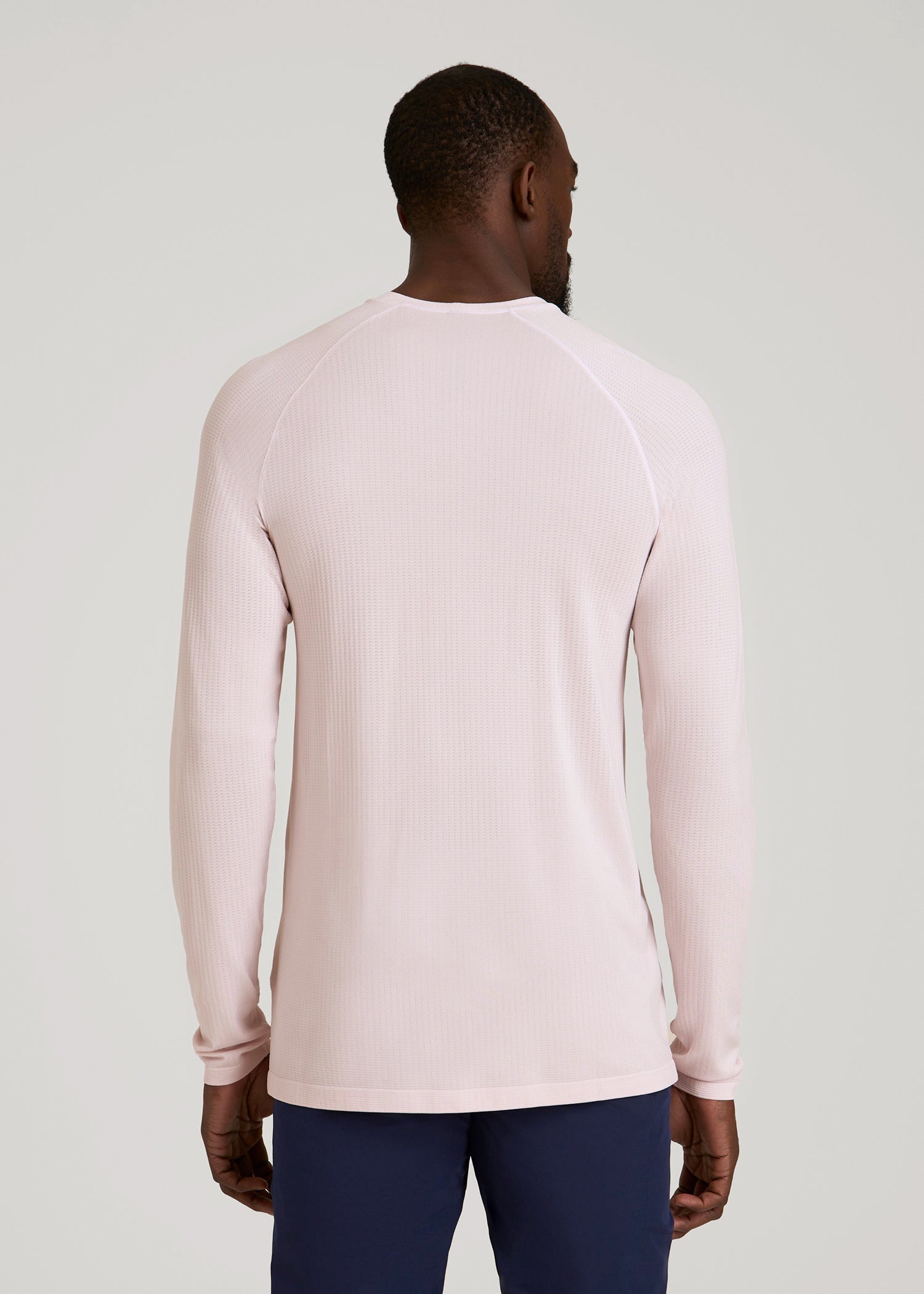 Long Sleeve Vented Performance Top for Tall Men in Grey Lilac