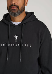 Logo Hoodie for Tall Men in Black
