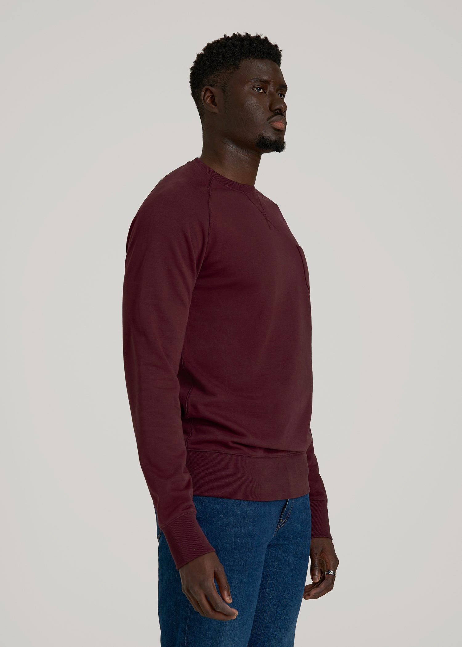 Wearever 2.0 French Terry Crewneck Sweatshirt for Tall Men in Tawny Port