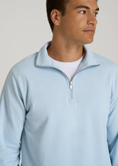 Wearever 2.0 French Terry Quarter-Zip Tall Men's Sweatshirt in Ice Blue