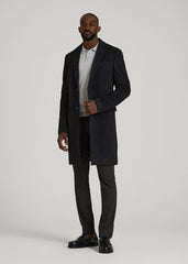 Wool Coat for Tall Men in Black