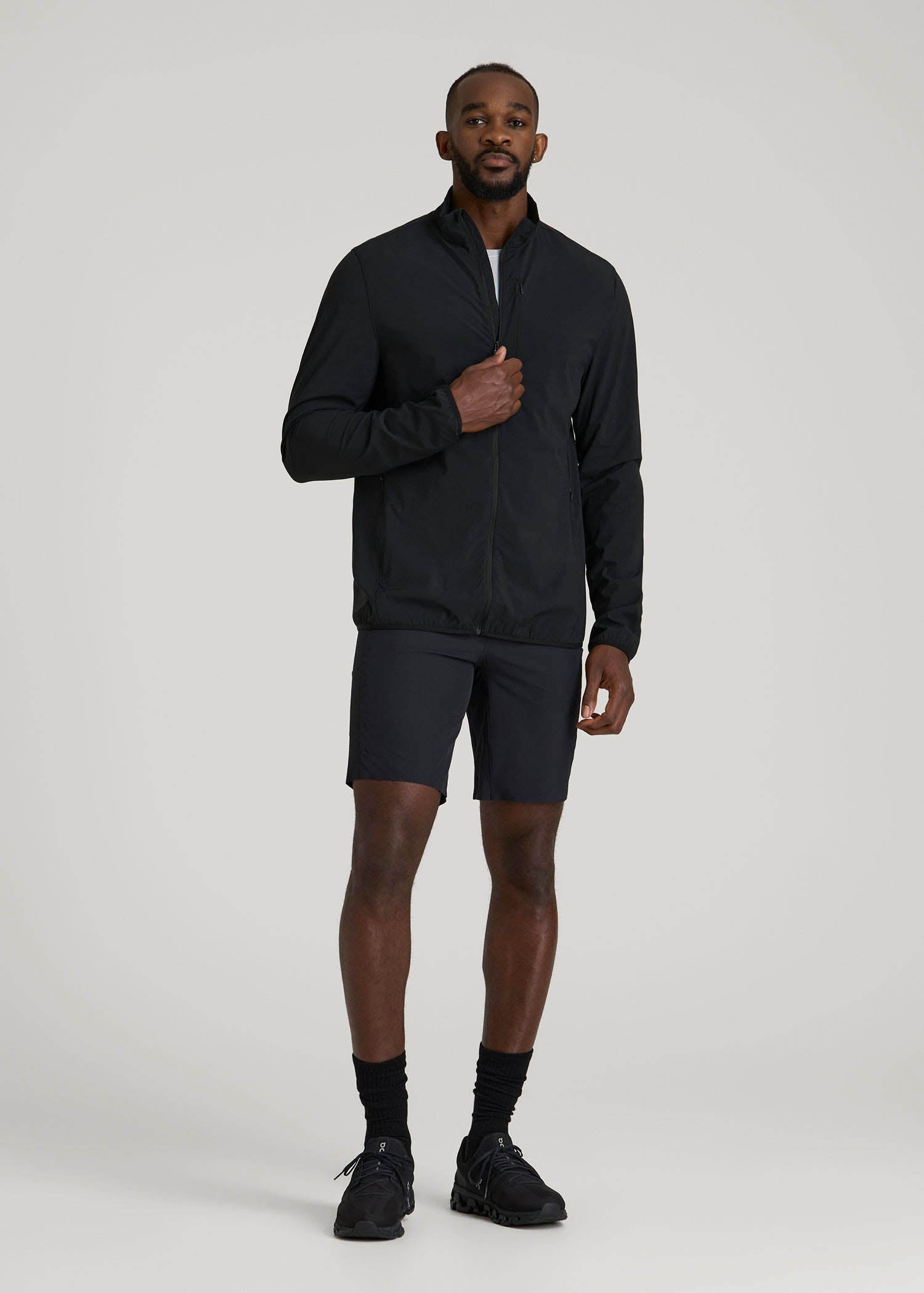 Softshell Jacket for Outdoor Training for Tall Men in Black