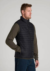 Packable Puffer Vest for Tall Men in Black