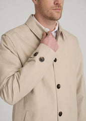 Minimalist Trench Coat for Tall Men in Light Khaki