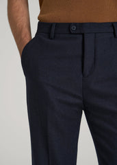 Wool Blend Dress Pants for Tall Men in Raven Blue