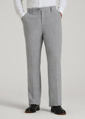 Wool Blend Dress Pants for Tall Men in Tin Grey Mix