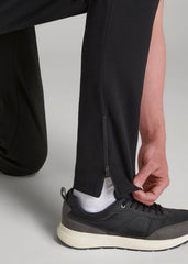 Tech-Knit Zip Joggers for Tall Men in Black