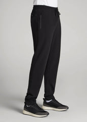 Tech-Knit Zip Joggers for Tall Men in Black