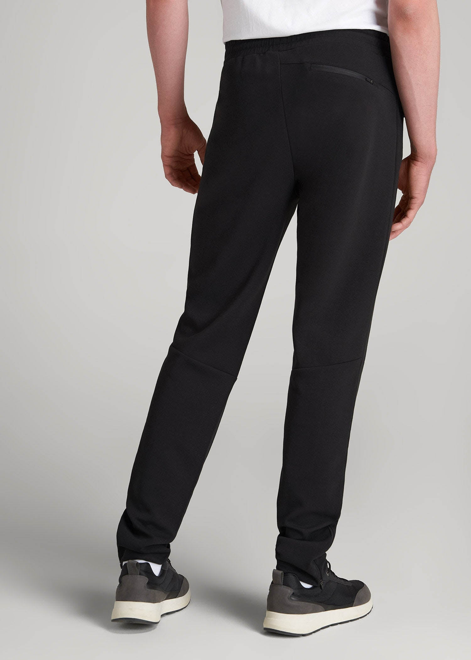 Tech-Knit Zip Joggers for Tall Men in Black