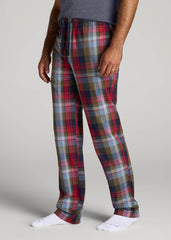 Woven Pajama Pants for Tall Men in Blue & Green Plaid
