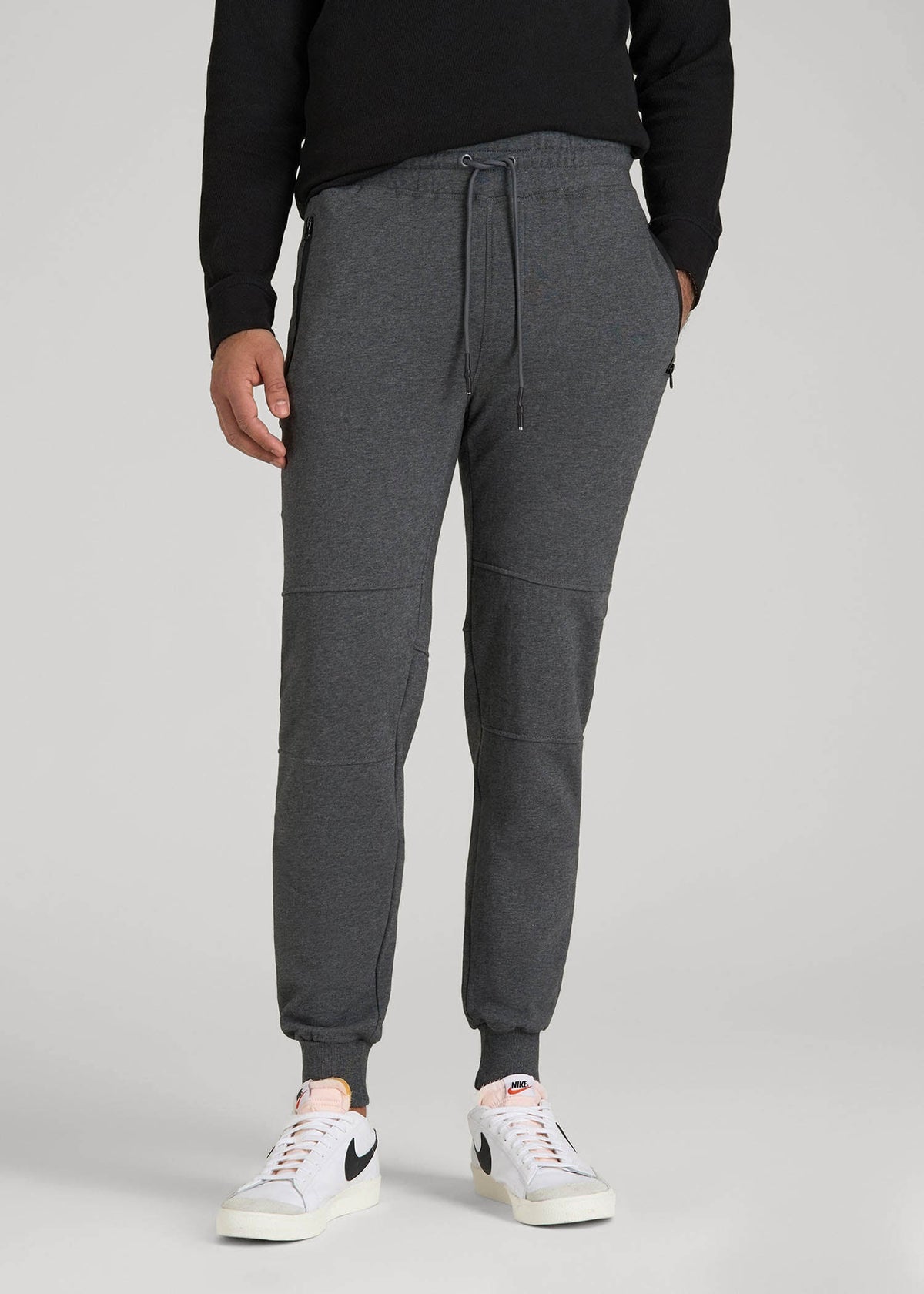 Wearever French Terry Joggers for Tall Men in Charcoal Mix