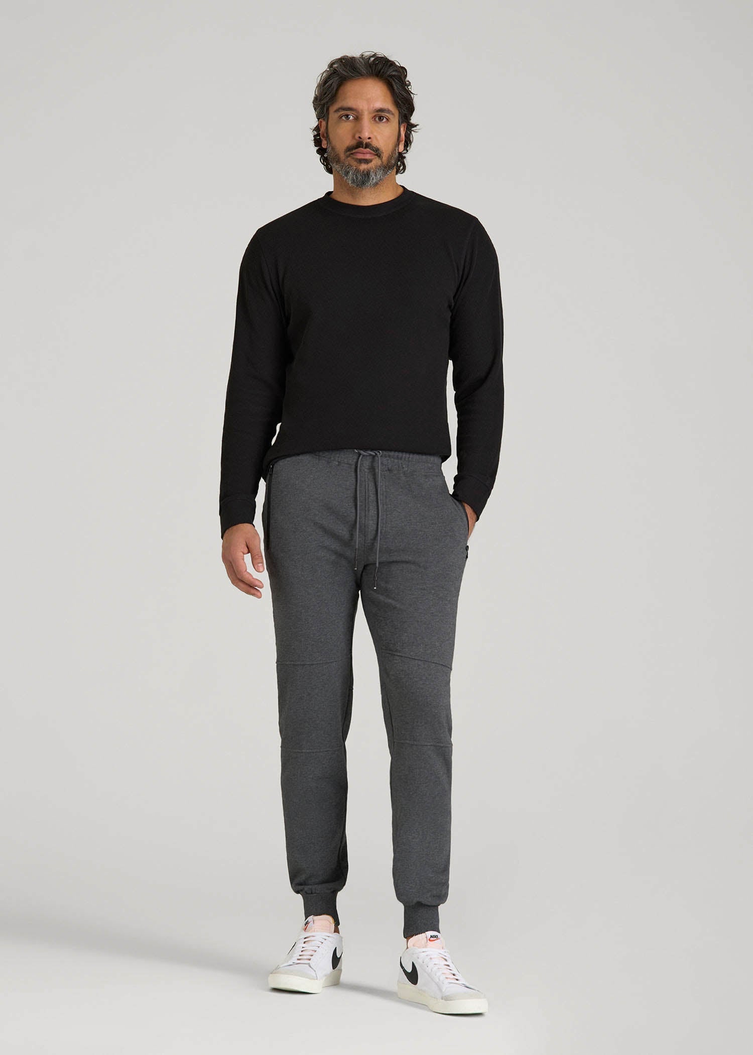 Wearever French Terry Joggers for Tall Men in Charcoal Mix