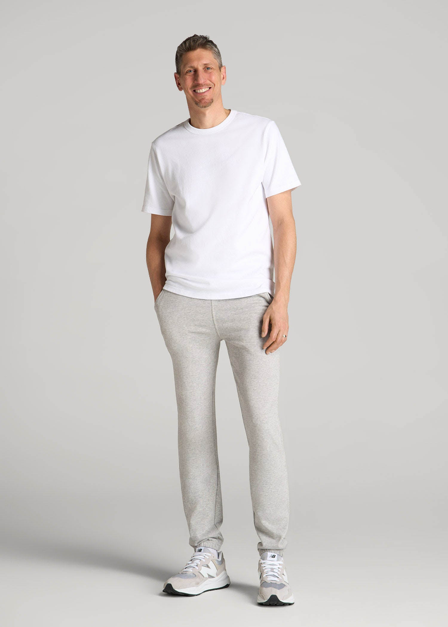 Wearever French Terry Sweatpants for Tall Men in Grey Mix