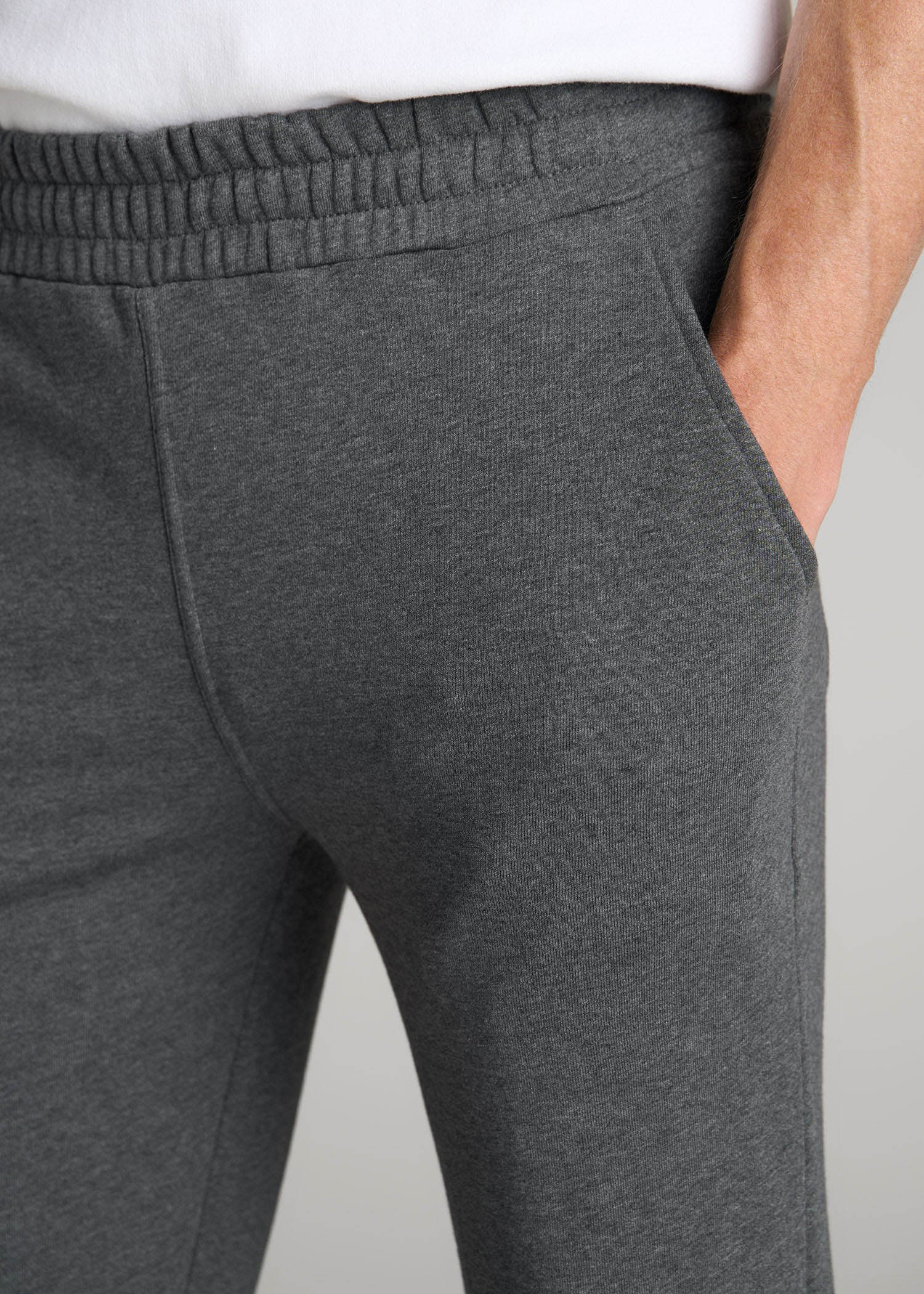 Wearever French Terry Sweatpants for Tall Men in Charcoal Mix