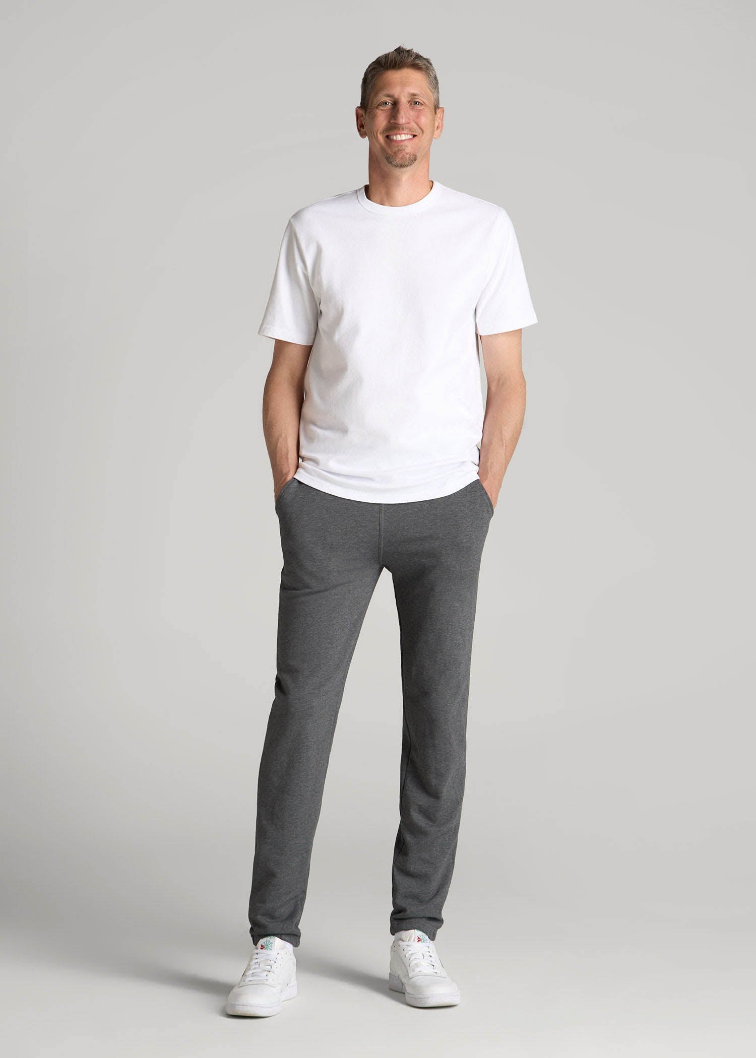 Wearever French Terry Sweatpants for Tall Men in Charcoal Mix