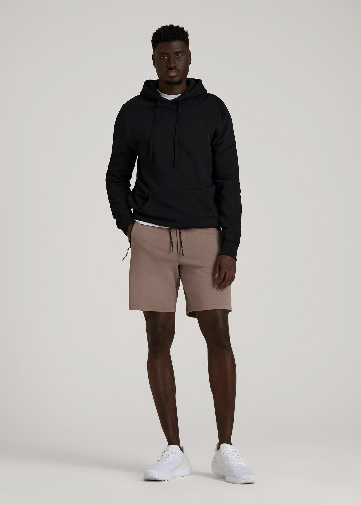 Tech Motion Fleece Shorts for Tall Men in Portobello