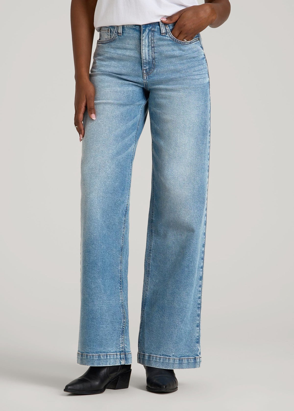 Luna High-Rise Wide-Leg Jeans for Tall Women in Heritage Faded