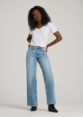 Luna High-Rise Wide-Leg Jeans for Tall Women in Heritage Faded