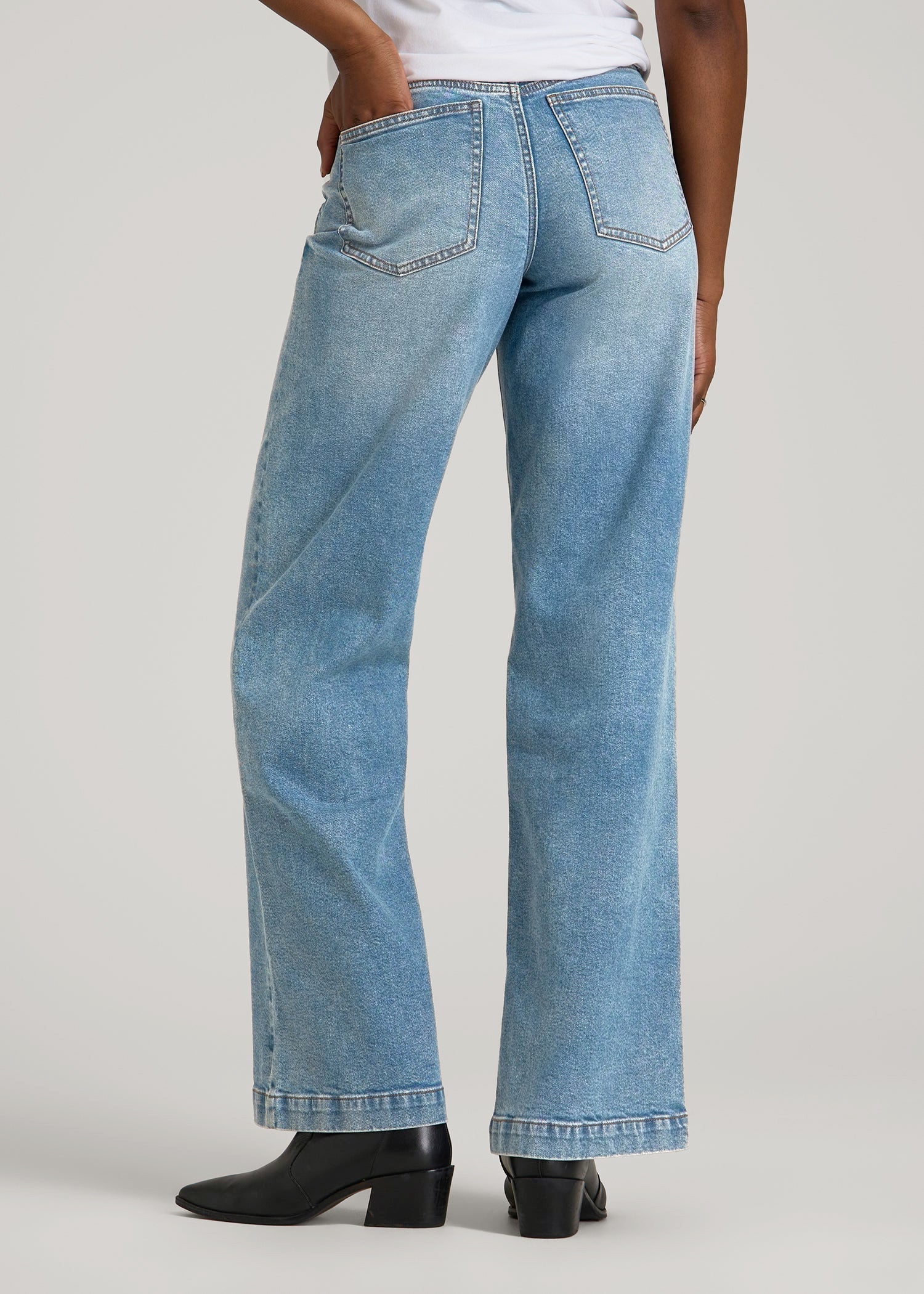 Luna High-Rise Wide-Leg Jeans for Tall Women in Heritage Faded