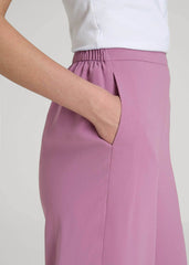 Pull-On Crepe Ultra Wide Pants for Tall Women in Argyle Purple