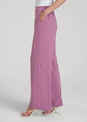 Pull-On Crepe Ultra Wide Pants for Tall Women in Argyle Purple