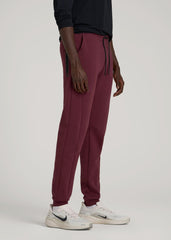 Tech Motion Fleece Joggers for Tall Men in Tawny Port