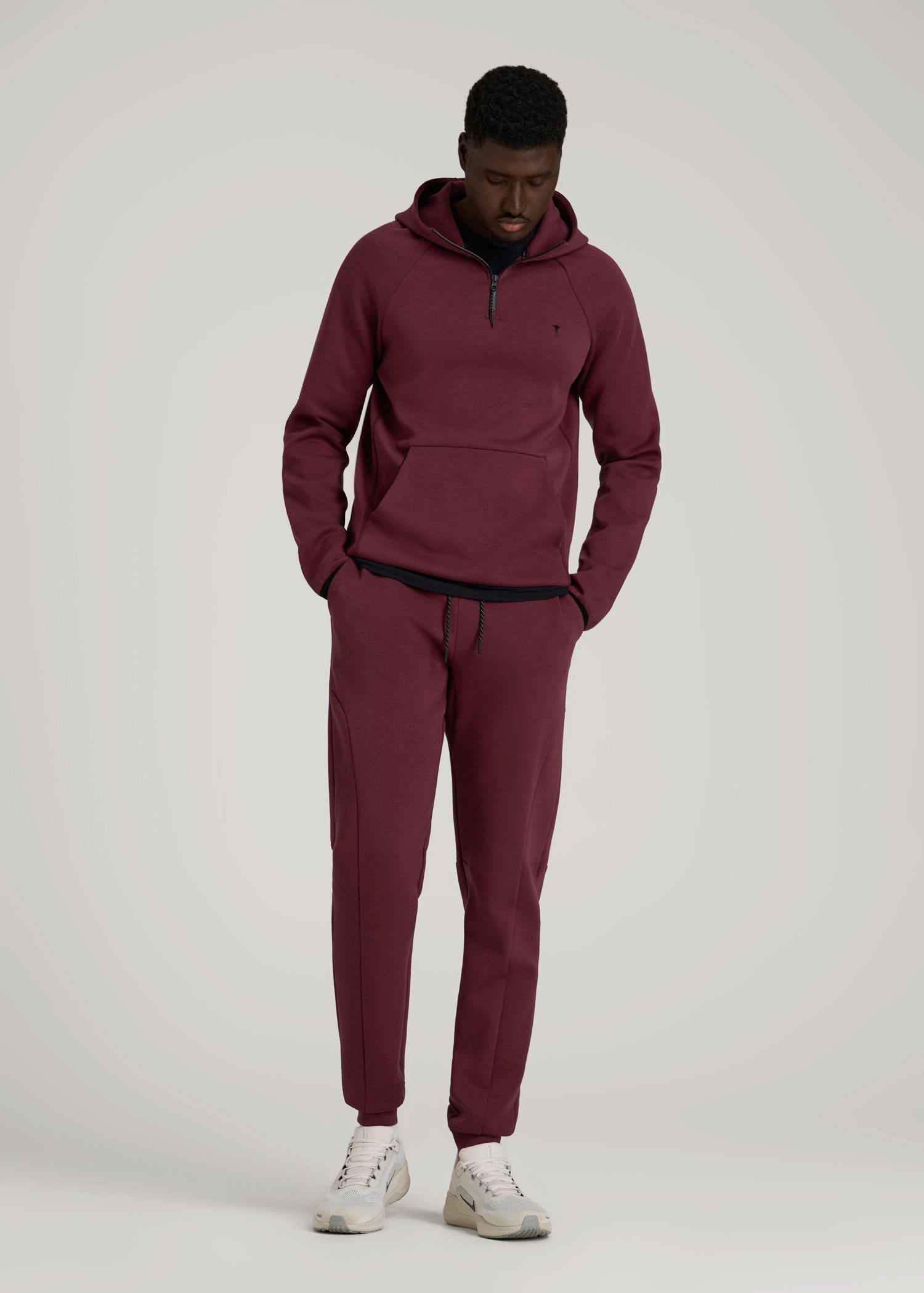 Tech Motion Fleece Joggers for Tall Men in Tawny Port