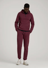 Tech Motion Fleece Joggers for Tall Men in Tawny Port
