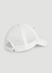 Lightweight Perforated Hat in White with Black Logo