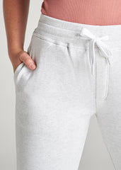 Wearever Fleece Open-Bottom Sweatpants for Tall Women in Heather Cloud White