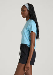 Short Sleeve Crewneck Tee for Tall Women in Spring Blue Mix