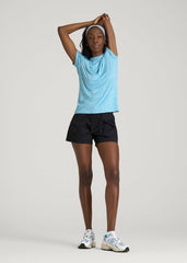 Short Sleeve Crewneck Tee for Tall Women in Spring Blue Mix