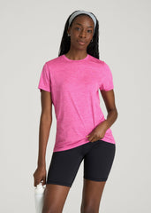 Short Sleeve Crewneck Tee for Tall Women in Magenta Mix