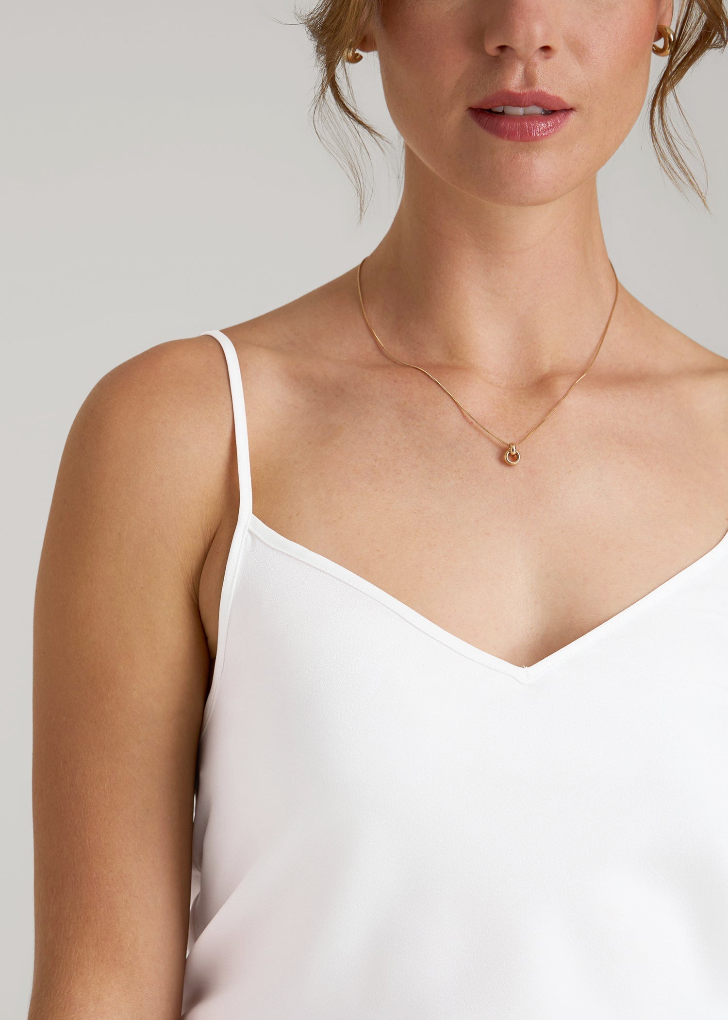 Satin Cami for Tall Women in White