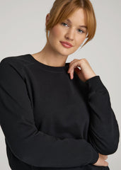Wearever French Terry Crewneck Sweatshirt for Tall Women in Black