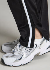 Ultra Lightweight Tricot Athletic Stripe Pants for Tall Women in Black and White