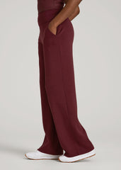 Soft Motion Wide Leg Ultra High Rise Pant for Tall Women in Tawny Port