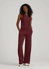 Soft Motion Wide Leg Ultra High Rise Pant for Tall Women in Tawny Port
