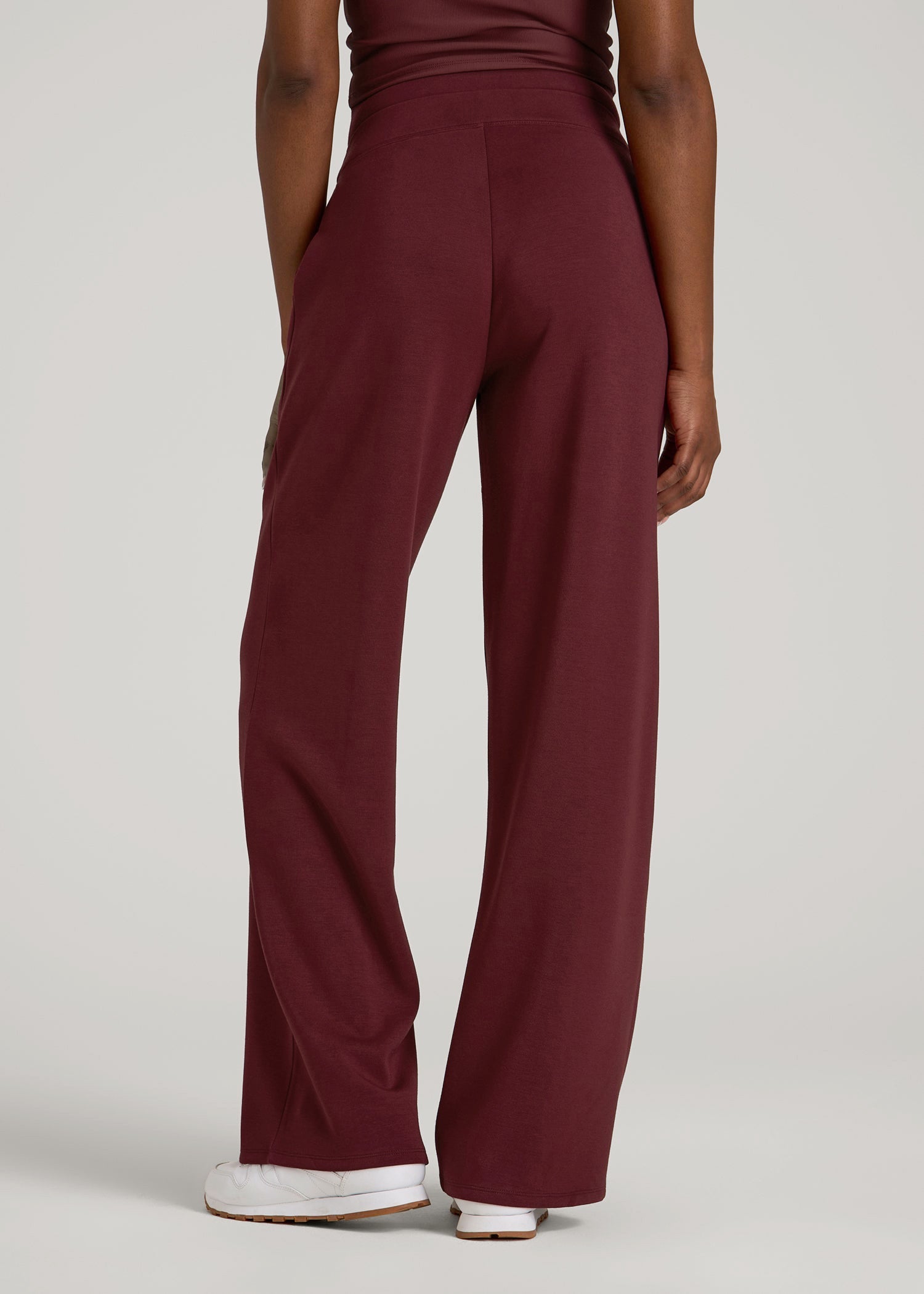 Soft Motion Wide Leg Ultra High Rise Pant for Tall Women in Tawny Port