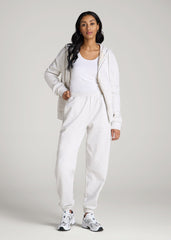 Wearever Oversized French Terry Joggers for Tall Women in Heather Cloud White