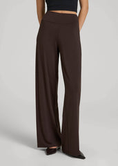 Pull-On Breezy Wide Leg Pants for Tall Women in Espresso