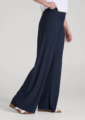 Pull-On Breezy Wide Leg Pants for Tall Women in Navy